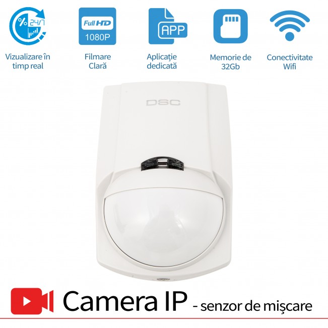 Senzor de prezenta PIR cu microcamera video spion WI-FI IP P2P ascunsa, senzor miscare, 32 Gb ,1080p,  SPCSWIIP121