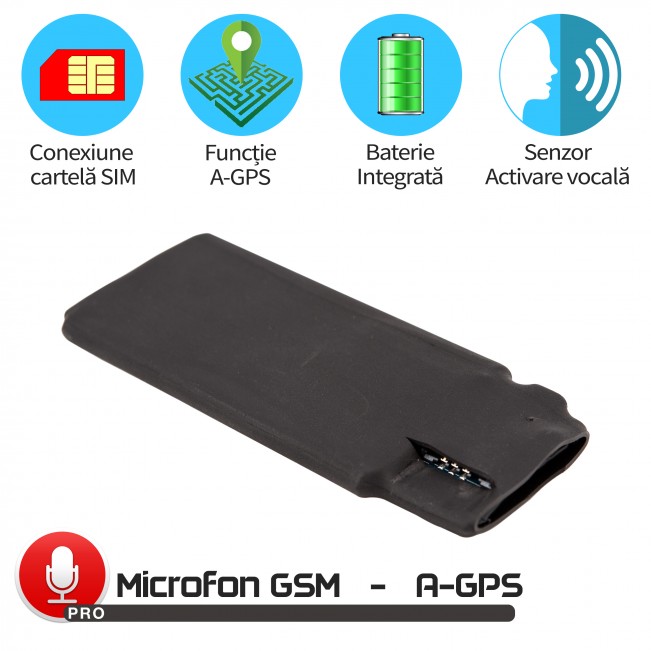  Minimicrofon Spion GSM cu Detectie Vocala Reglabila Numar Decibeli+ AGPS, Autonomie 1152 de Ore, Model MN11MAX+